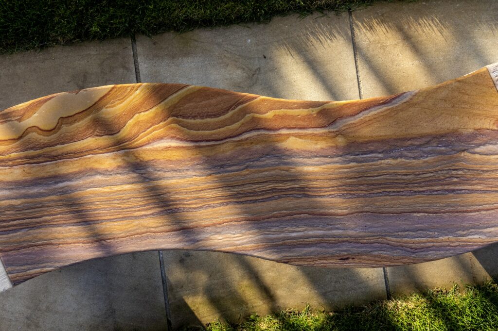 Jasper Rainbow Sandstone Curved Bench