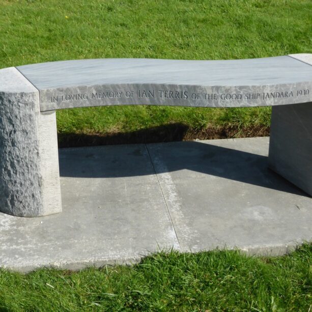 Jasper Curved Shark Sandstone Memorial Bench