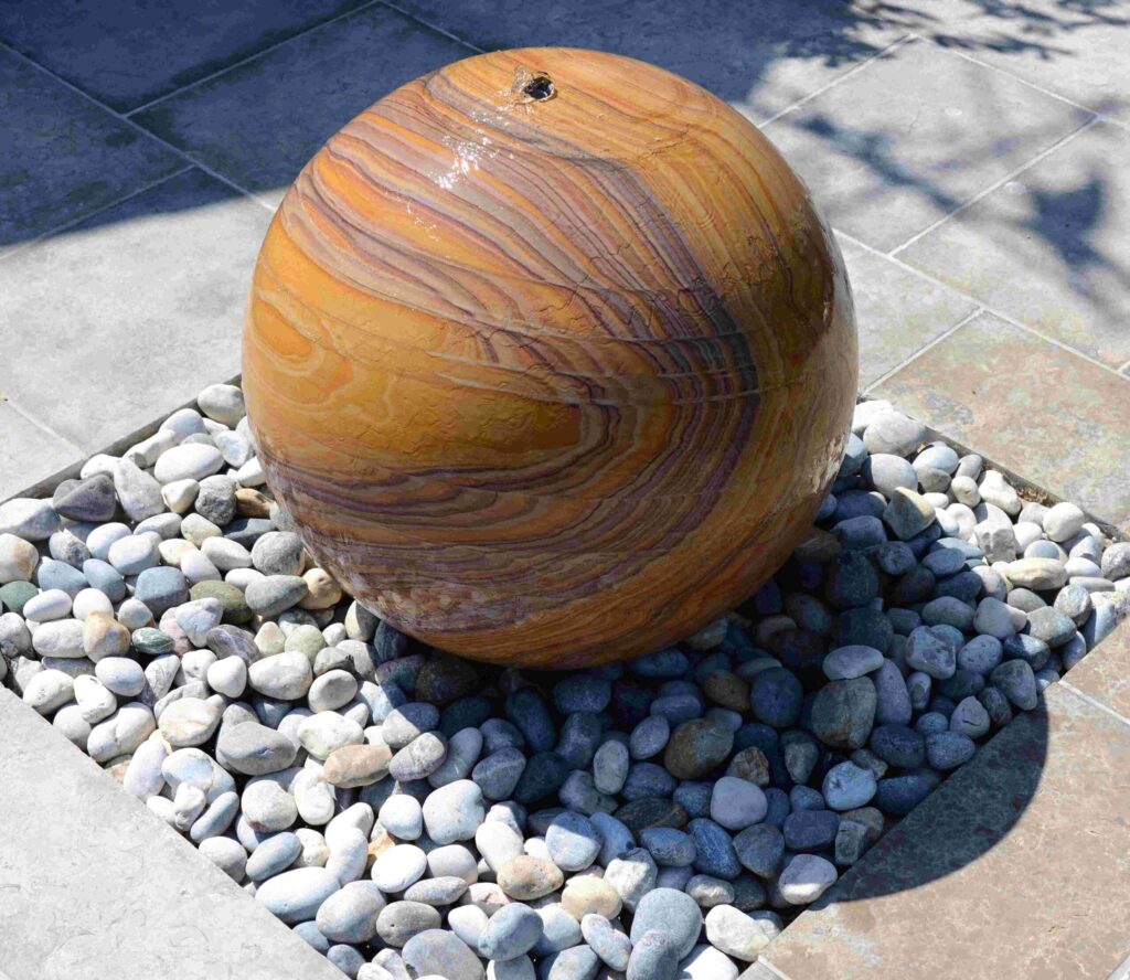 Rainbow stone water feature