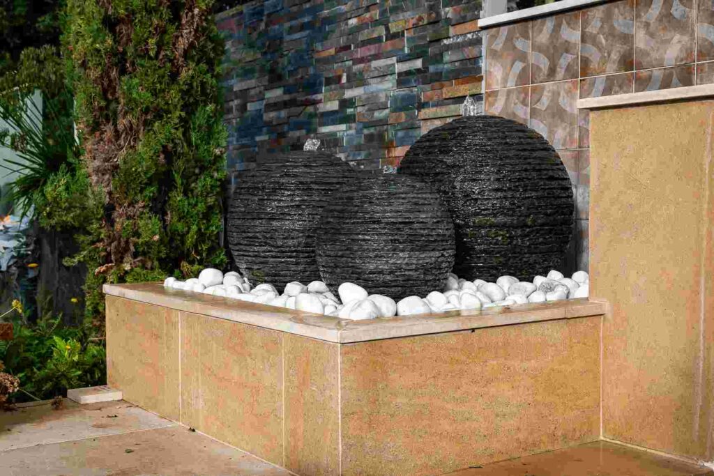 slate layered water feature