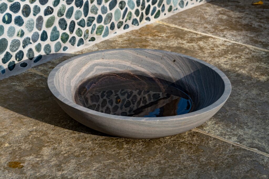 stone bowl bird bath