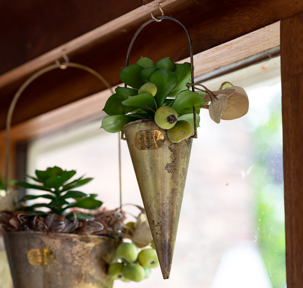 hanging brass planter