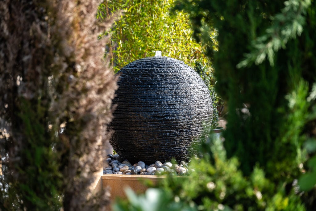 slate layered water feature