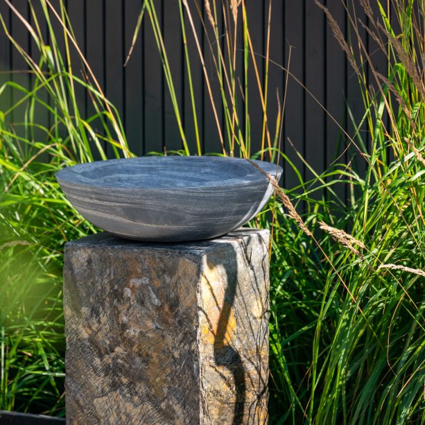Pewter Acorn Bowl on Surmi Slate Plinth