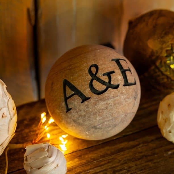 Personalised 10cm Rainbow Sandstone Sphere | Up To 3 Letters