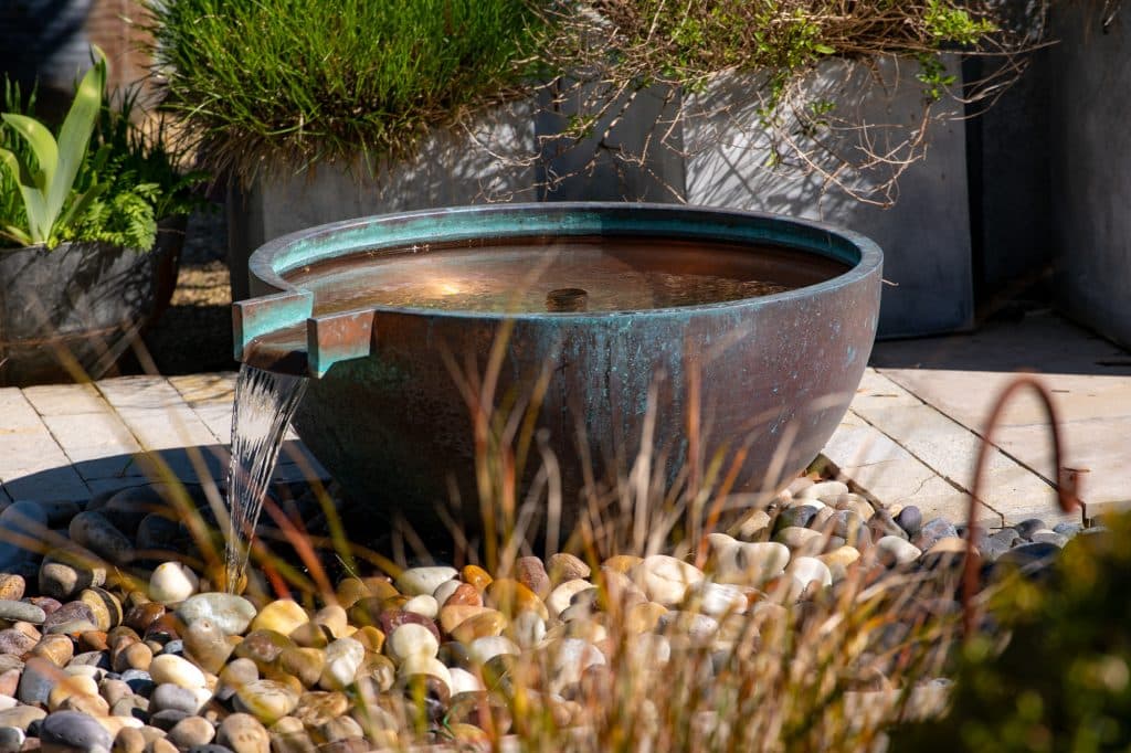Copper Mortar Water Feature
