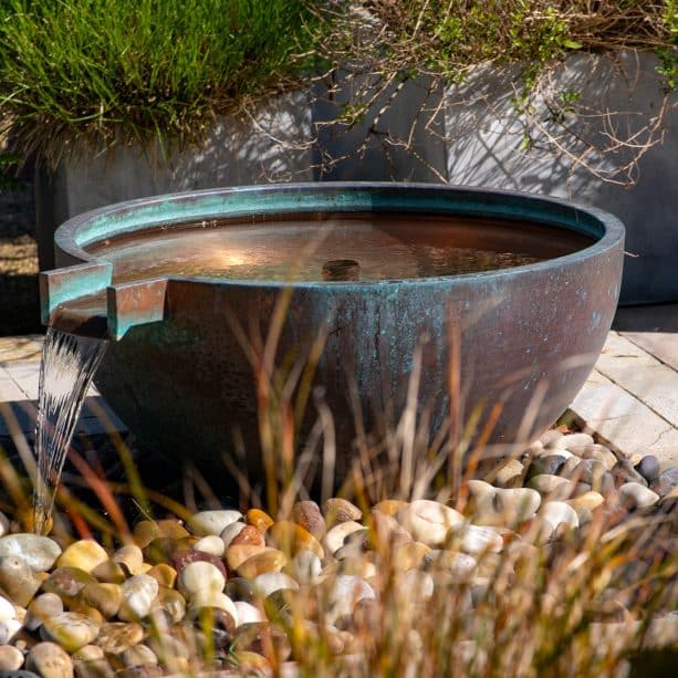 Copper Mortar Water Feature