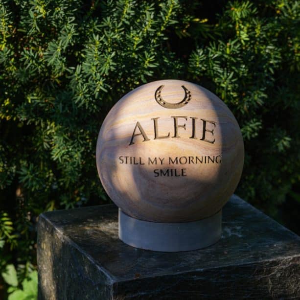 Personalised Pet Memorial 20cm Rainbow Sandstone Sphere