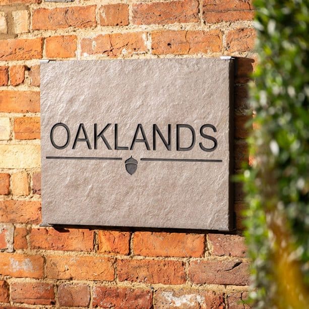 Personalised Acorn Limestone House Plaque 60x45cm