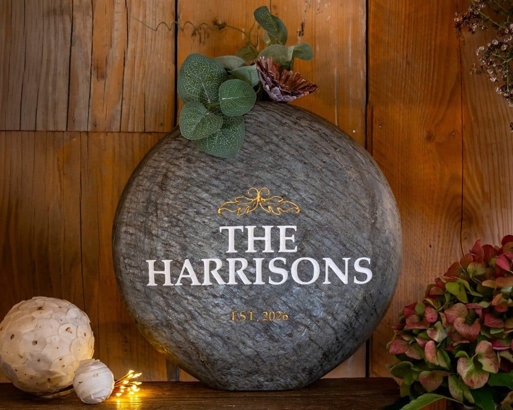 Personalised Abalone Slate Vase | Name & Date