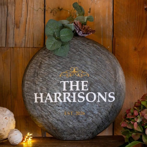 Personalised Abalone Slate Vase | Name & Date