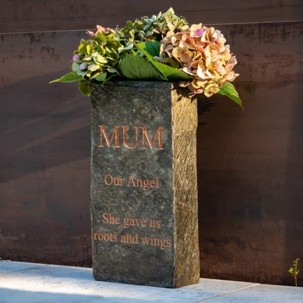 Personalised Surmi 45 Rectangle Slate Vase | 3 Text Lines